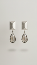 Platinum facet drop earrings