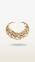 Champagne gold sculptural collar necklace