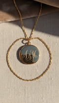 18k Gold Locket Necklace with Monogram