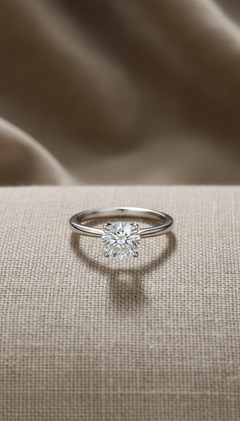 Platinum Solitaire Ring with Ethically Sourced Diamond